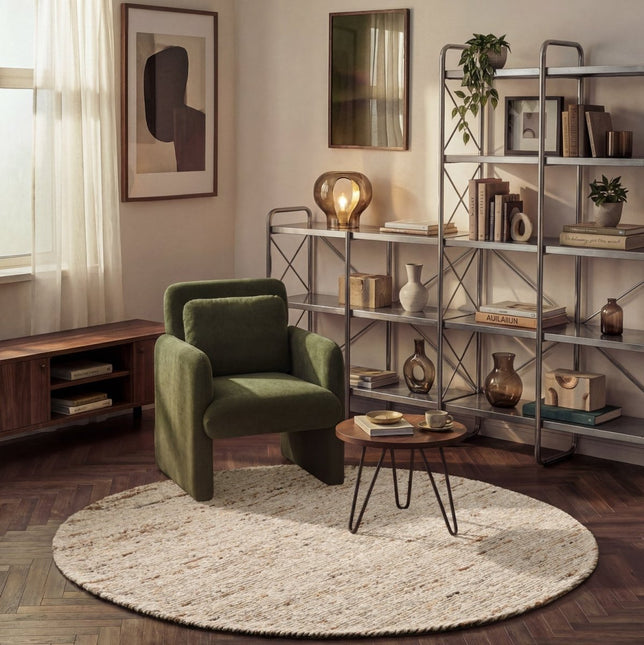 Wollen vloerkleden - Ted Baker Bexley rond wollen vloerkleed Woolwich Crème Multicolor - Vloerkledenloods
