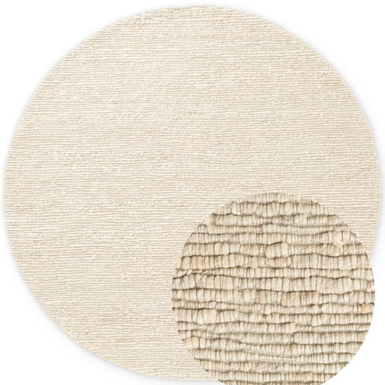 Wollen vloerkleden - Ted Baker Bexley rond wollen vloerkleed Woolwich Naturel Crème - Vloerkledenloods