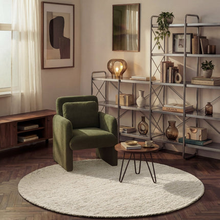 Wollen vloerkleden - Ted Baker Bexley rond wollen vloerkleed Woolwich Naturel Crème - Vloerkledenloods