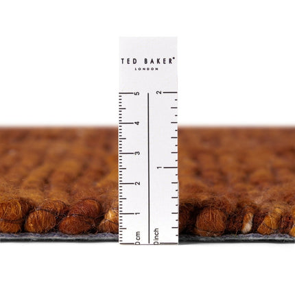 Wollen vloerkleden - Ted Baker Bexley wollen vloerkleed Woolwich Bruin Roestbruin - Vloerkledenloods