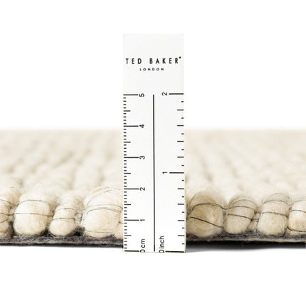Wollen vloerkleden - Ted Baker Bexley wollen vloerkleed Woolwich Naturel Crème - Vloerkledenloods