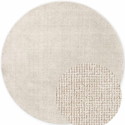 Wollen vloerkleden - Ted Baker Greenwich rond wollen vloerkleed Croom Naturel Wit - Vloerkledenloods