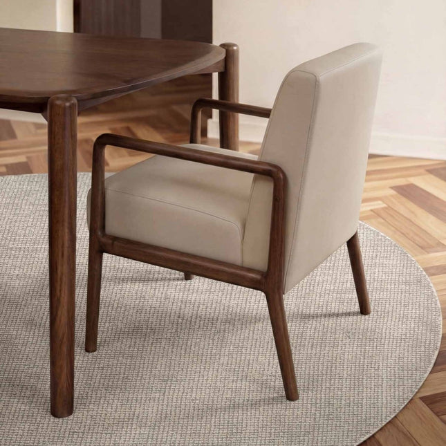 Wollen vloerkleden - Ted Baker Greenwich rond wollen vloerkleed Croom Naturel Wit - Vloerkledenloods