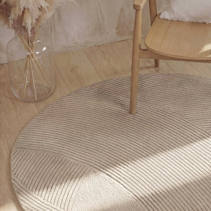 Wollen vloerkleden - Ted Baker Kensington rond wollen vloerkleed Victoria Beige - Vloerkledenloods