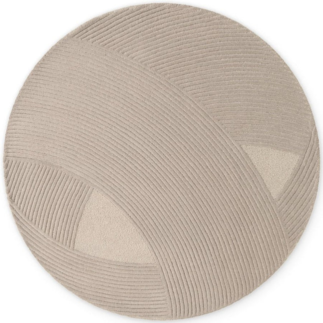Wollen vloerkleden - Ted Baker Kensington rond wollen vloerkleed Victoria Beige - Vloerkledenloods