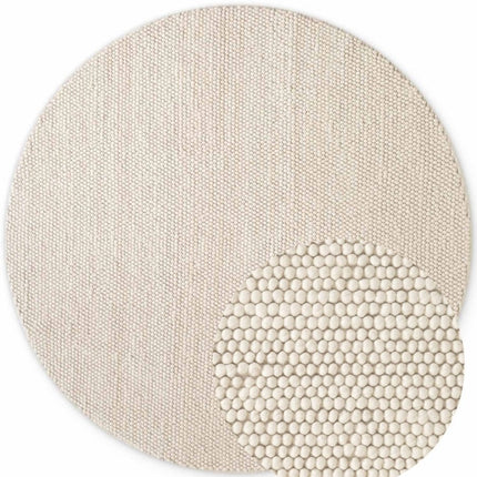 Wollen vloerkleden - Ted Baker Richmond rond wollen vloerkleed Diana Naturel Wit - Vloerkledenloods