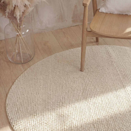 Wollen vloerkleden - Ted Baker Richmond rond wollen vloerkleed Diana Naturel Wit - Vloerkledenloods