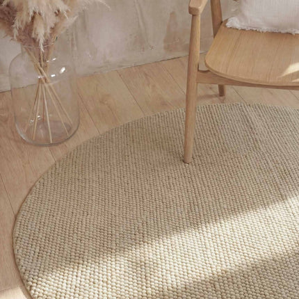 Wollen vloerkleden - Ted Baker Richmond wollen vloerkleed rond Diana Beige - Vloerkledenloods