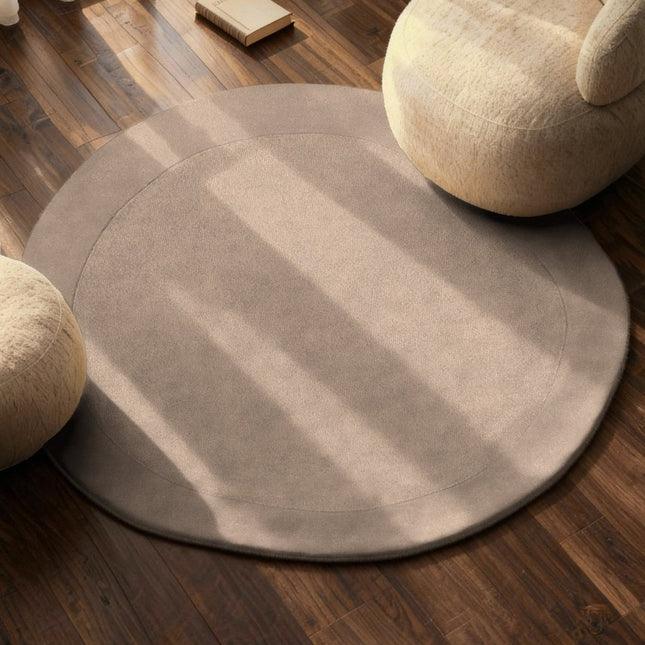 Wollen vloerkleden - Villeroy & Boch 1812 wollen vloerkleed organisch rond Kivi Naturel Beige - Vloerkledenloods