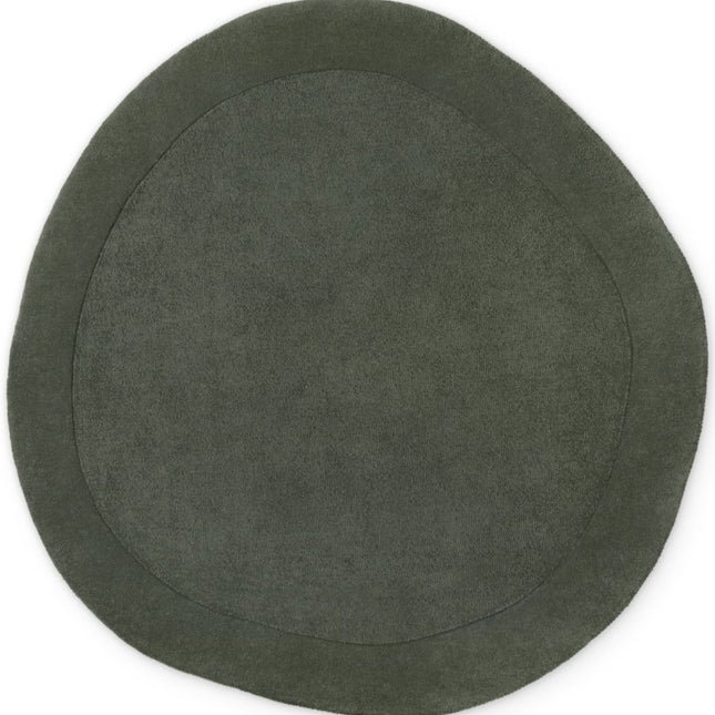 Wollen vloerkleden - Villeroy & Boch 1812 wollen vloerkleed organisch rond Kivi Naturel Groen - Vloerkledenloods