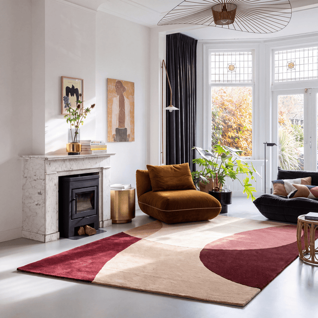 Wollen Vloerkleden - Wollen vloerkleed Alba Velvet Merlot Eva Interior - Vloerkledenloods