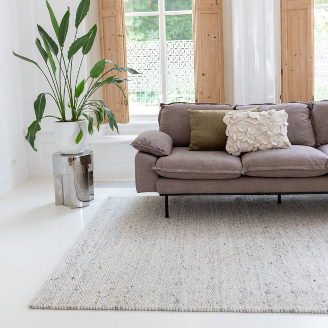 Wollen Vloerkleden - Wollen vloerkleed Novara Ivory/Grey Eva Interior - Vloerkledenloods
