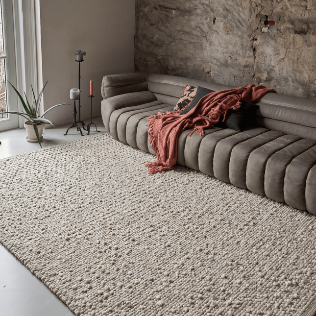 Wollen Vloerkleden - Wollen vloerkleed Nuta beige - Interieur05 - Vloerkledenloods