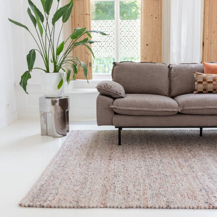 Wollen Vloerkleden - Wollen vloerkleed Sienna Beige/Burgundy Eva Interior - Vloerkledenloods