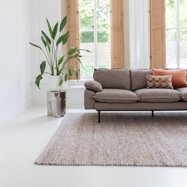 Wollen Vloerkleden - Wollen vloerkleed Sienna Beige/Burgundy Eva Interior - Vloerkledenloods