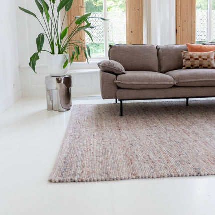 Wollen Vloerkleden - Wollen vloerkleed Sienna Beige/Burgundy Eva Interior - Vloerkledenloods