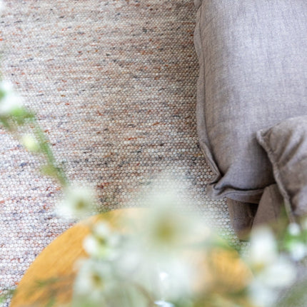 Wollen Vloerkleden - Wollen vloerkleed Sienna Beige/Burgundy Eva Interior - Vloerkledenloods
