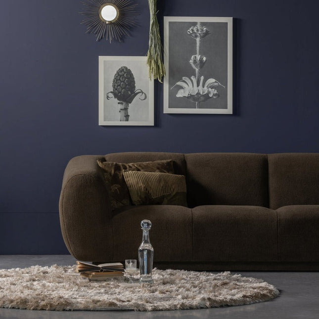 Wollen Vloerkleden - Woood rond vloerkleed Praline Nougat 200cm - Vloerkledenloods