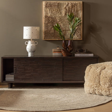 Wollen Vloerkleden - Woood rond vloerkleed Utopia Naturel 200cm - Vloerkledenloods