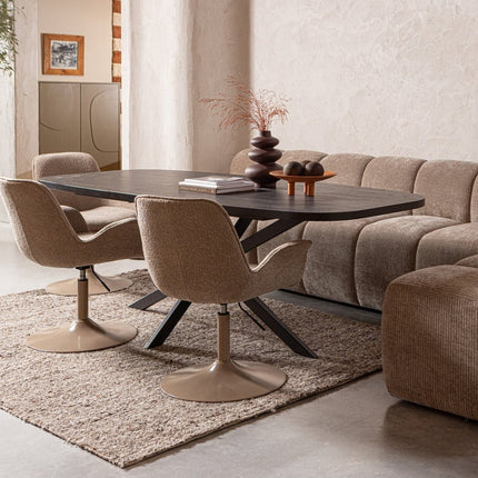 Wollen Vloerkleden - Woood vloerkleed Efia Wol Bruin Melange 170x240cm - Vloerkledenloods