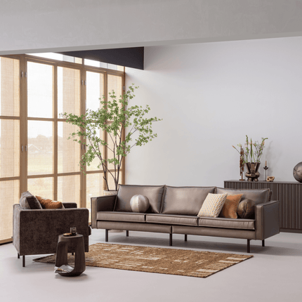 Wollen Vloerkleden - Woood vloerkleed Ian Wol/Katoen Bruin 170x240cm - Vloerkledenloods