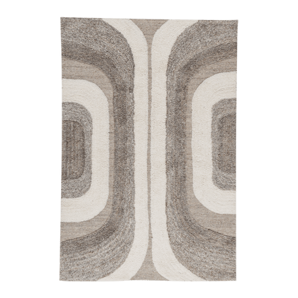Wollen Vloerkleden - Woood vloerkleed Moro Wol/Katoen Grijswit 170x240cm - Vloerkledenloods