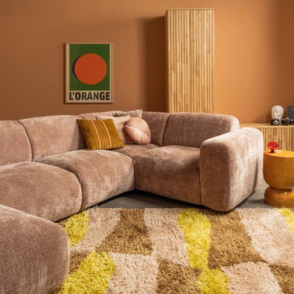 Wollen Vloerkleden - Woood vloerkleed Musa Grafisch Dessin Naturel/Geel 170x240cm - Vloerkledenloods