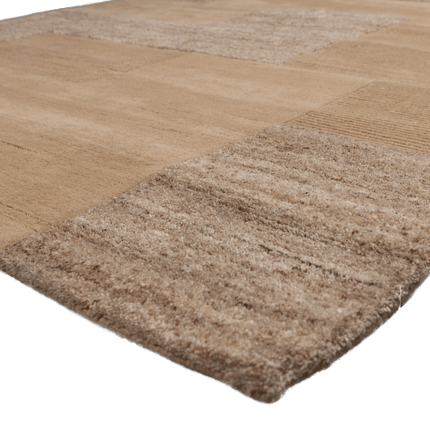 Wollen Vloerkleden - Woood vloerkleed Noven Wol/Katoen Zand 170x240cm - Vloerkledenloods