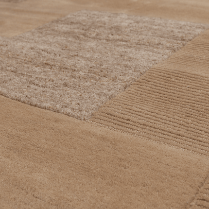 Wollen Vloerkleden - Woood vloerkleed Noven Wol/Katoen Zand 170x240cm - Vloerkledenloods