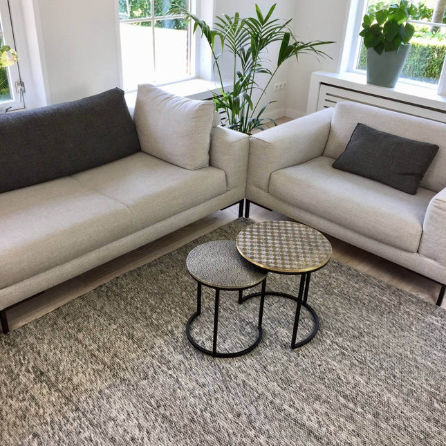 Wollen vloerkleed Antraciet - Cobble Stone - Vloerkledenloods