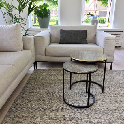Wollen vloerkleed Antraciet - Cobble Stone - Vloerkledenloods