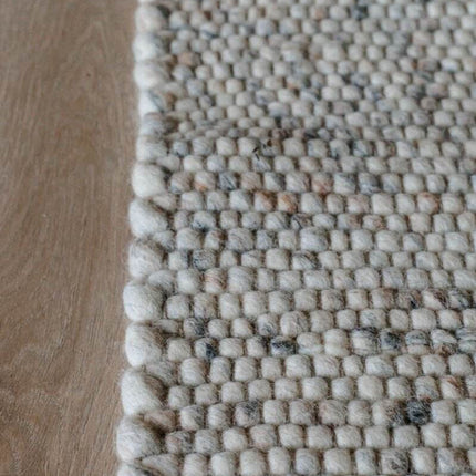 Wollen Vloerkleed Beige/Wit Gemeleerd Vik - Vloerkledenloods