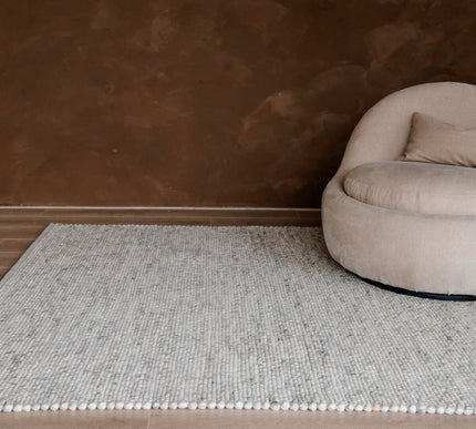 Wollen Vloerkleed Beige/Wit Gemeleerd Vik - Vloerkledenloods
