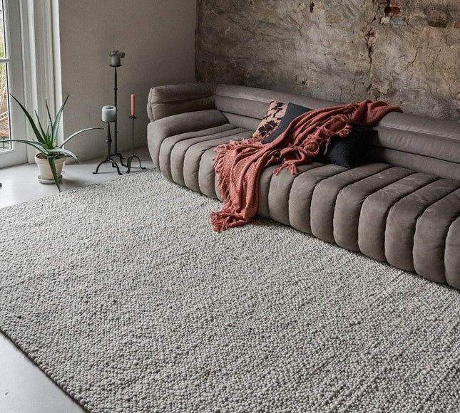 Wollen vloerkleed Bergamo 11 Beige - Eva Interior - Vloerkledenloods