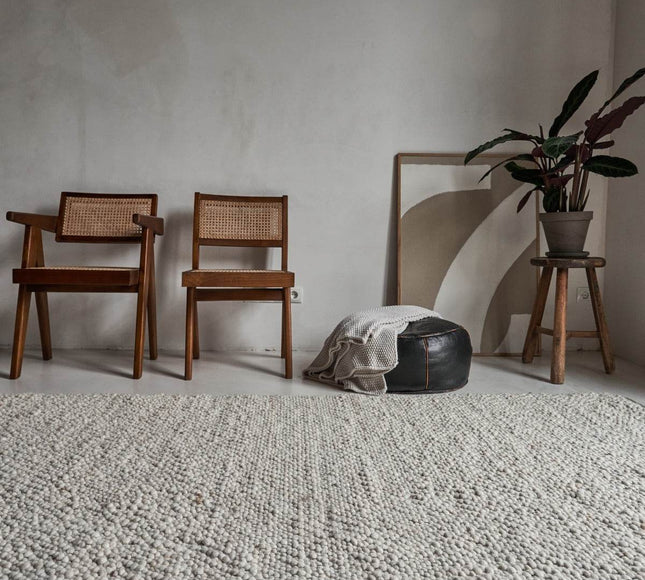 Wollen vloerkleed Bergamo 12 Licht Bruin Mix - Eva Interior - Vloerkledenloods