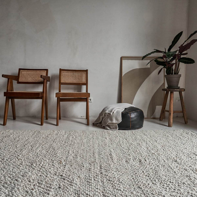 Wollen vloerkleed Bergamo 12 Licht Bruin Mix - Eva Interior - Vloerkledenloods