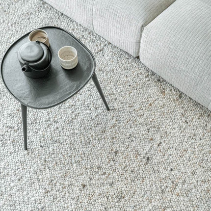 Wollen vloerkleed Bergamo 12 Licht Bruin Mix - Eva Interior - Vloerkledenloods