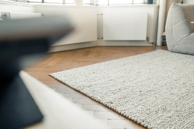 Wollen vloerkleed Bergamo 12 Licht Bruin Mix - Eva Interior - Vloerkledenloods