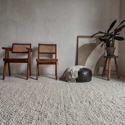 Wollen vloerkleed Bergamo 12 Licht Bruin Mix - Eva Interior - Vloerkledenloods