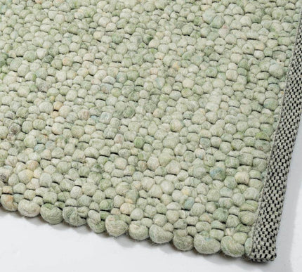 Wollen vloerkleed Bergamo 140 Licht Groen - Eva Interior - Vloerkledenloods