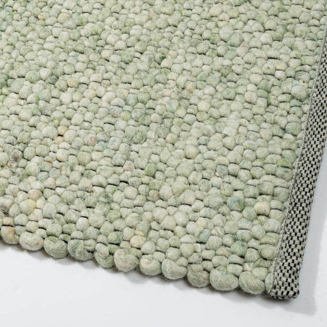 Wollen vloerkleed Bergamo 140 Licht Groen - Eva Interior - Vloerkledenloods