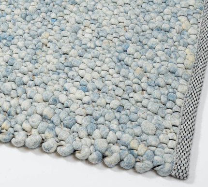 Wollen vloerkleed Bergamo 150 blauw - Eva Interior - Vloerkledenloods