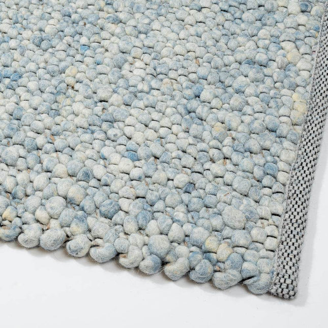 Wollen vloerkleed Bergamo 150 blauw - Eva Interior - Vloerkledenloods