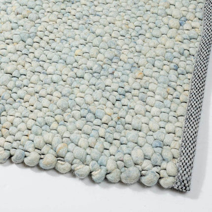 Wollen vloerkleed Bergamo 151 Licht Blauw Mix - Eva Interior - Vloerkledenloods