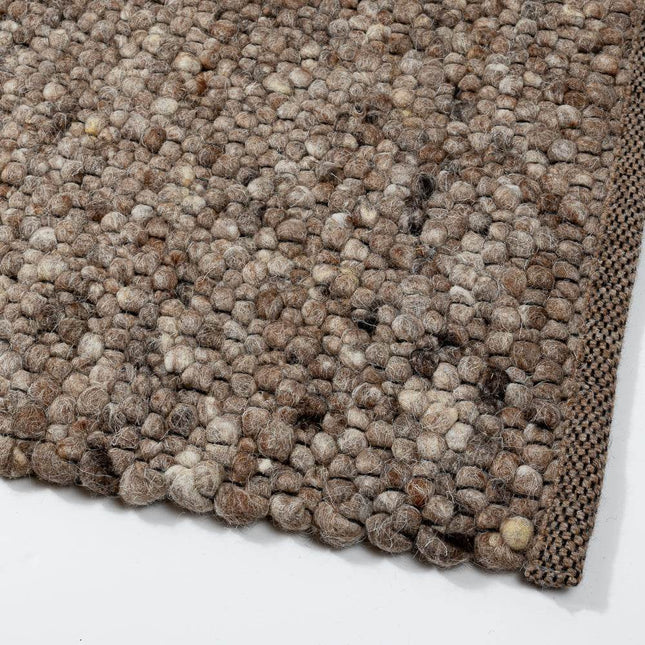 Wollen vloerkleed Bergamo 225 Bruin - Eva Interior - Vloerkledenloods