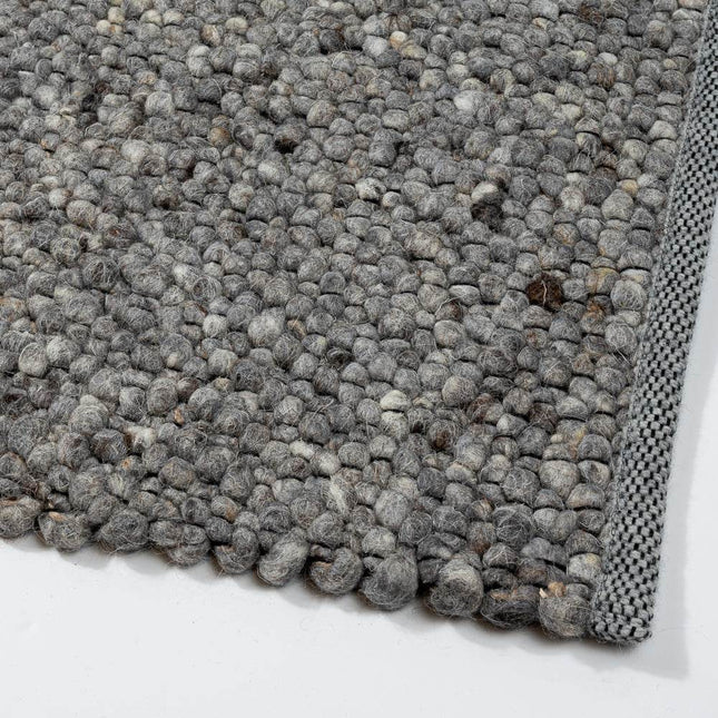 Wollen vloerkleed Bergamo 228 Donker Grijs - Eva Interior - Vloerkledenloods