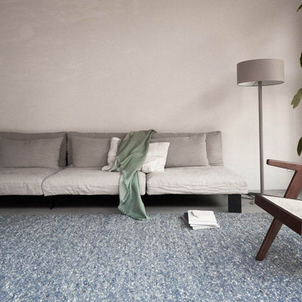 Wollen vloerkleed Bergamo 250 blauw - Eva Interior - Vloerkledenloods