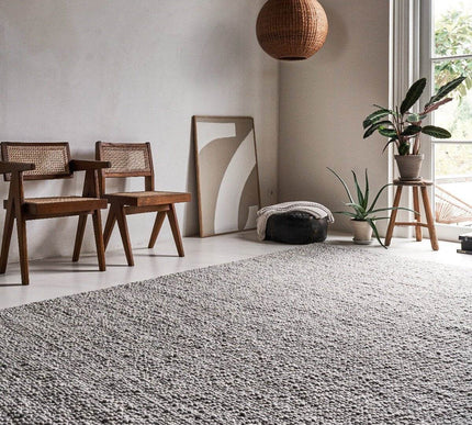 Wollen vloerkleed Bergamo 28 Licht Grijs - Eva Interior - Vloerkledenloods