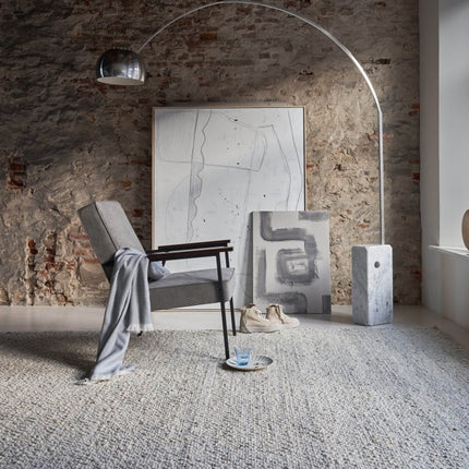Wollen vloerkleed Bergamo 35 Licht Ivoor Mix - Eva Interior - Vloerkledenloods