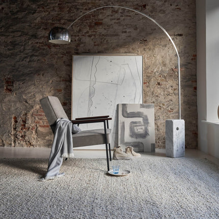Wollen vloerkleed Bergamo 35 Licht Ivoor Mix - Eva Interior - Vloerkledenloods